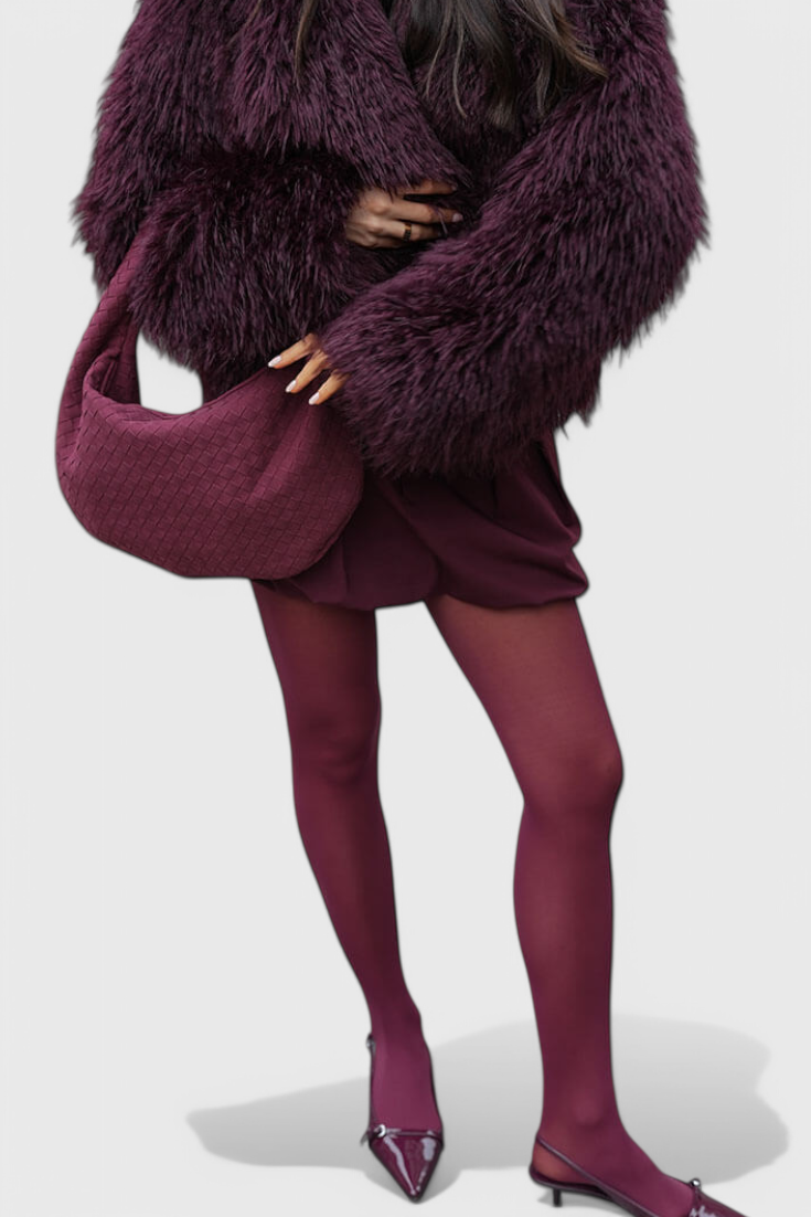 Saco Lilás de Tamanho Médio com Acento de Nó