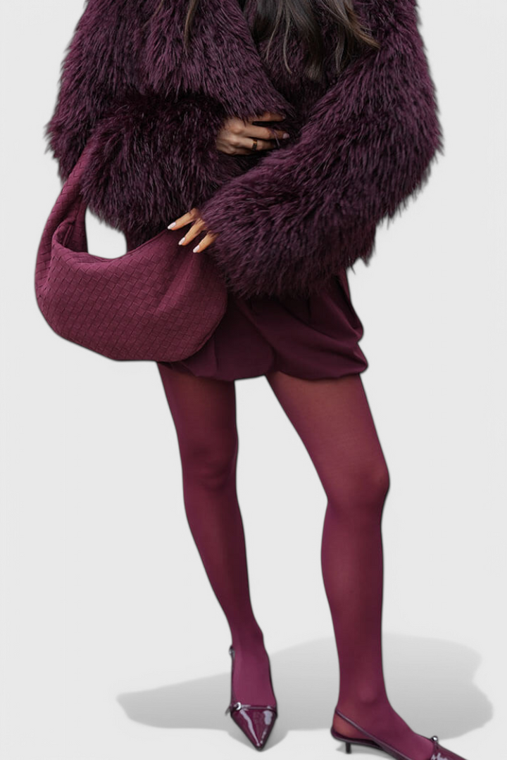 Saco Lilás de Tamanho Médio com Acento de Nó